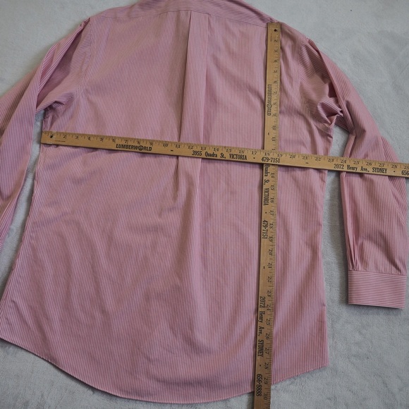 Brooks Brothers 1818 Sz 16.5 Pink Striped Men's Shirt 100% Cotton - Picture 8 of 11